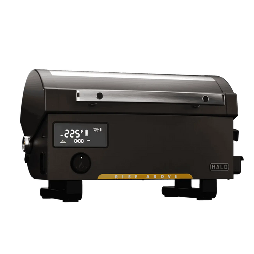 HALO pellet grill on a white background