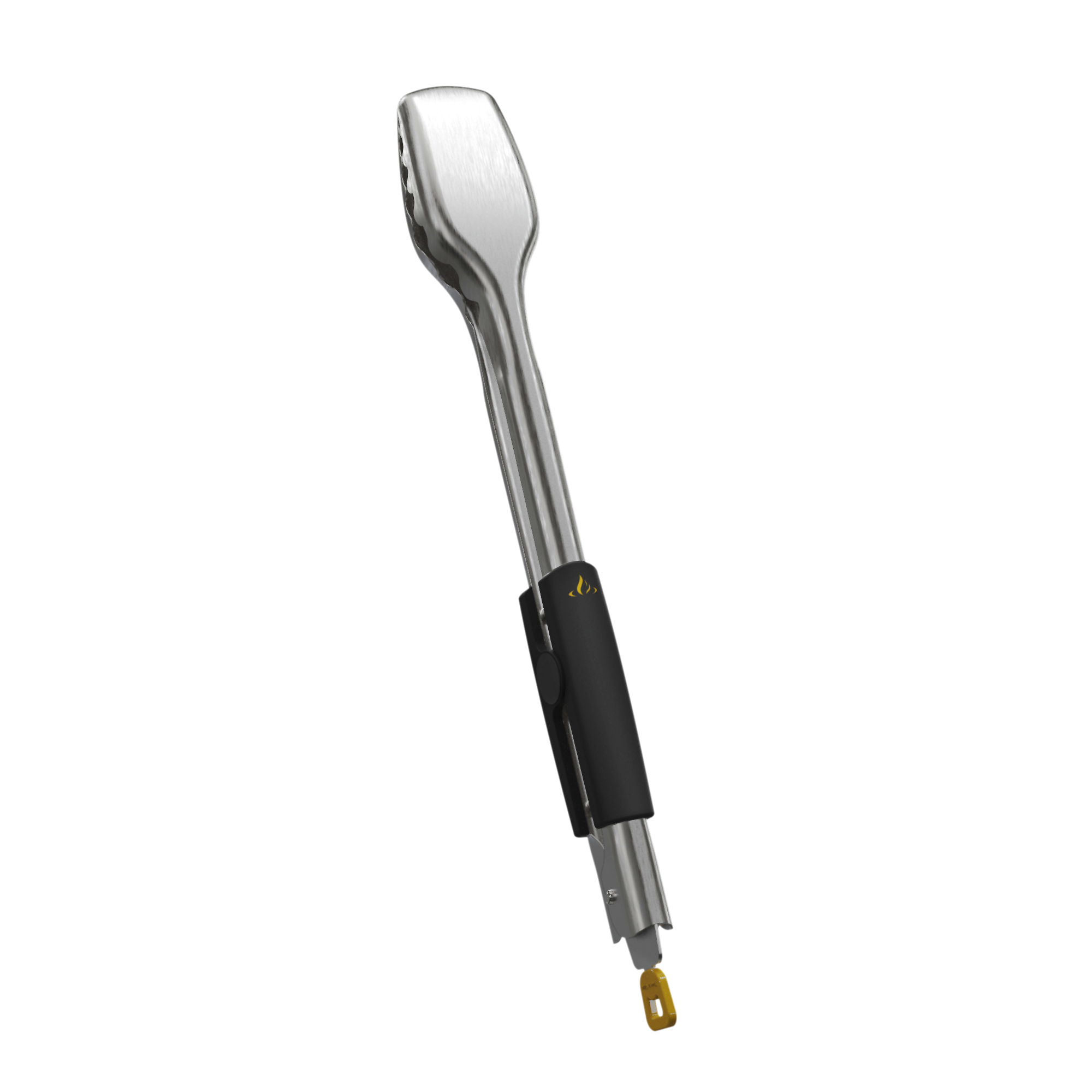 HALO grilling tongs with a black handle on a white background