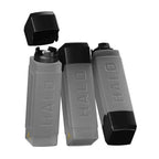 Three 27oz HALO Elite Squeeze Bottles featuring a pressure release valve and snap-on lids.